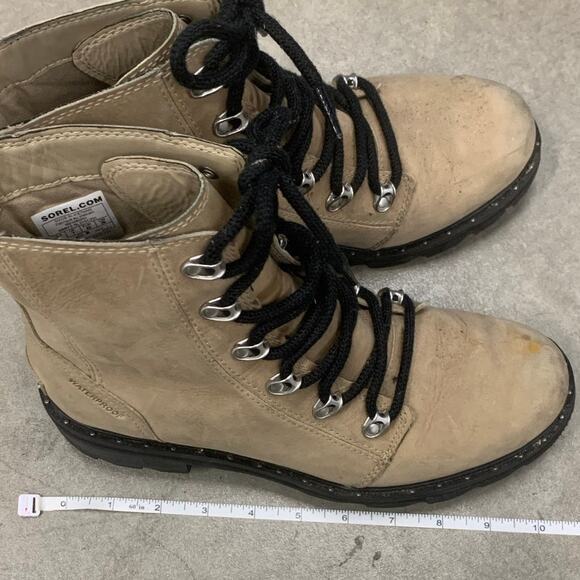 Sorel Lennox Lace Suede Tan Combat Boots NL 3701-251 Women's Size‎ US 9 - Picture 11 of 13